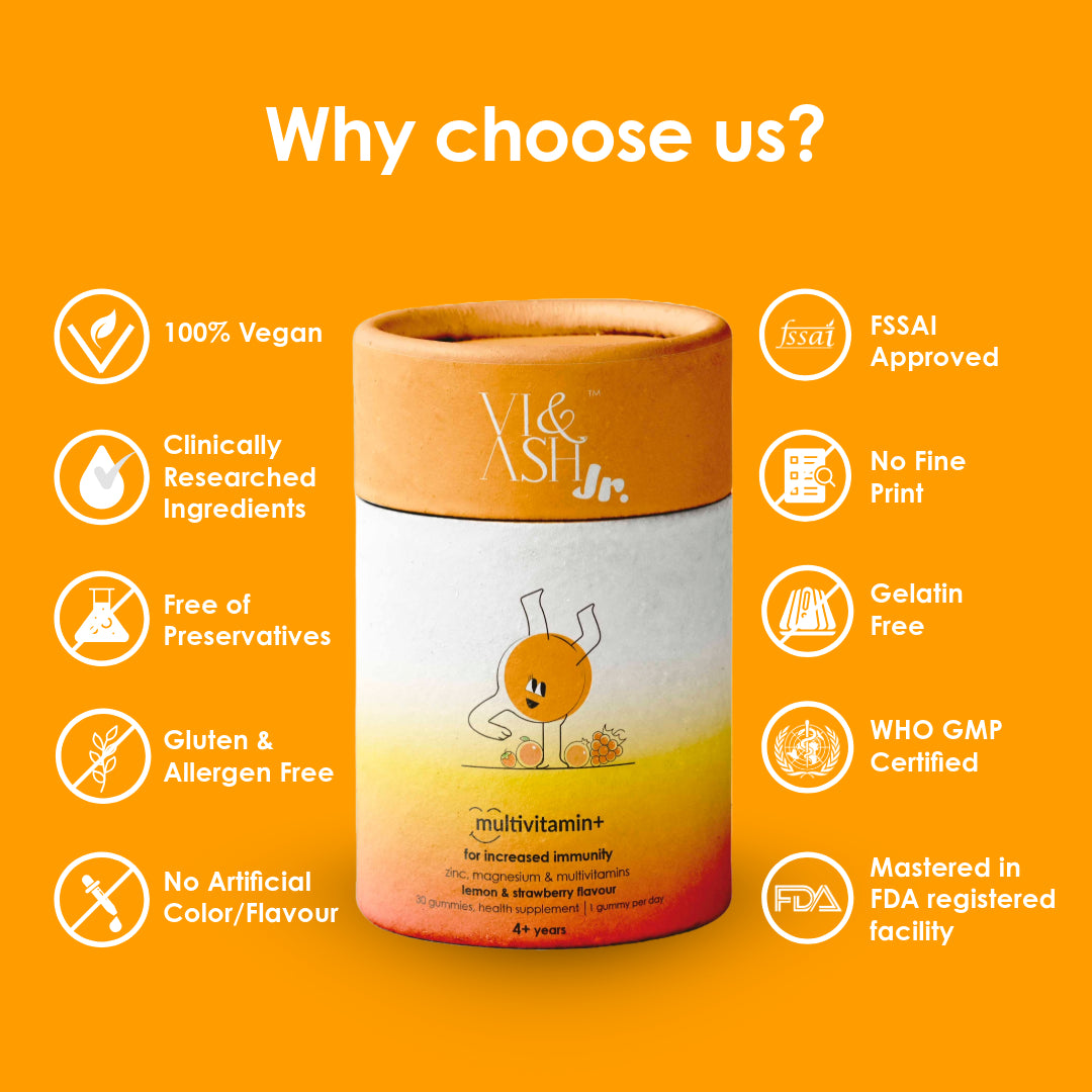 VI & ASH MV+ - Gummies For Children | Supports Immune Health | Enhances Cognitive Development | Tasty and Fun | Balances Energy Levels | Promotes Overall Well-being